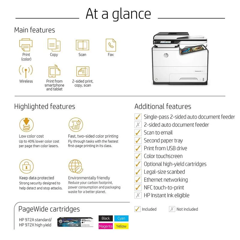 Color Photocopy Machine Rental Printer HP PageWide Pro 577dw